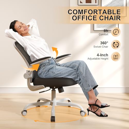 High Back Mesh Ergonomic Office Chair with Flip-up Armrests Y416