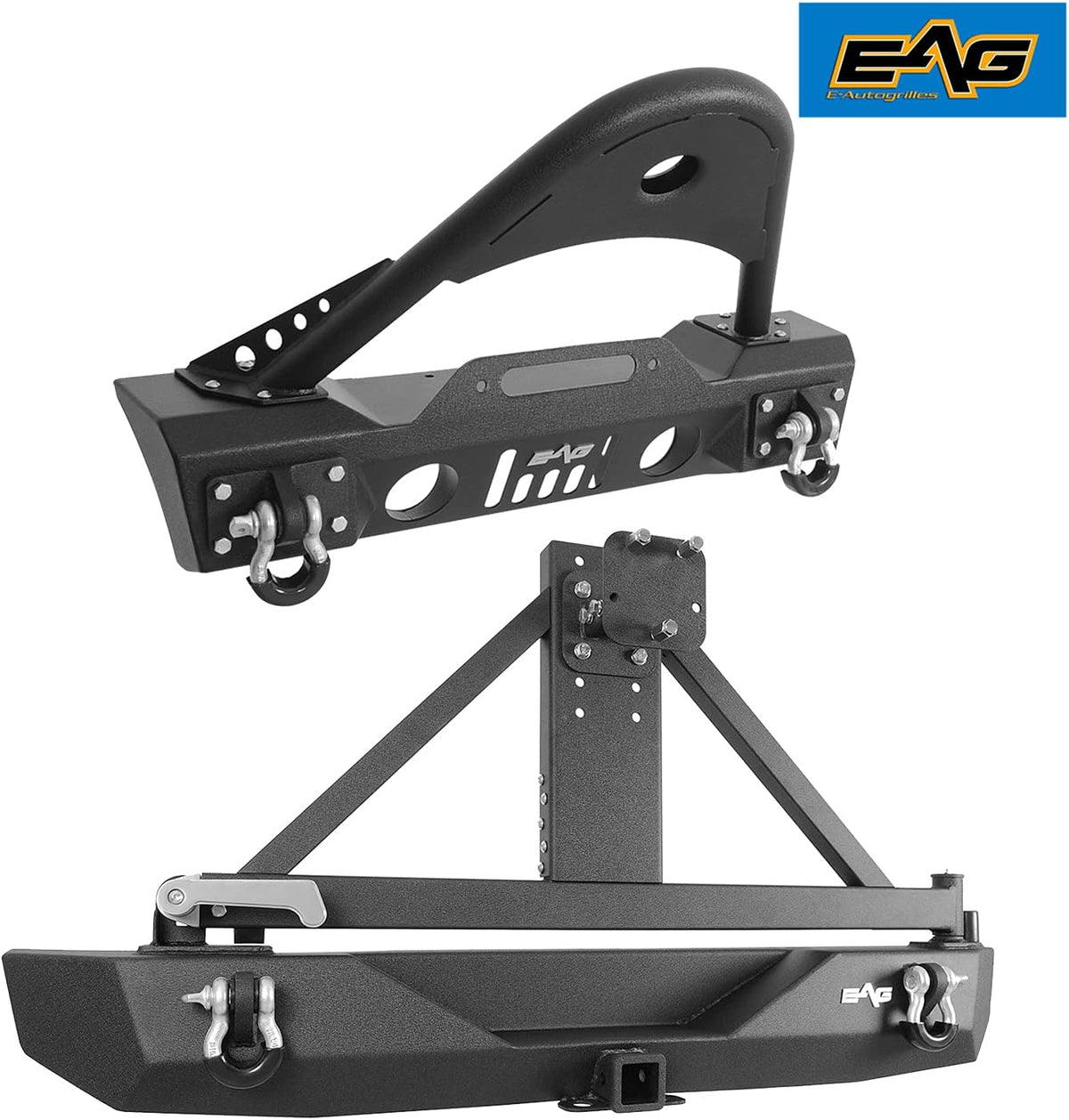 Front Bumper Stinger and Rear Bumper with Tire Carrier Bumper Combo J373898