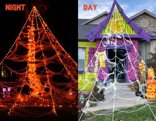 250 LED Purple Spider Web Lights with 8 Modes R164