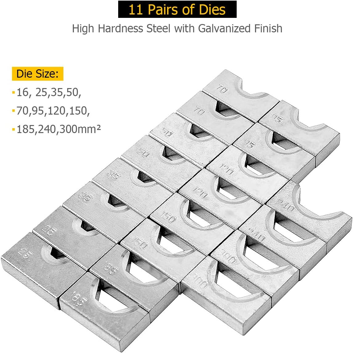 16 Ton Hydraulic Wire Crimper with 11 Dies D40627
