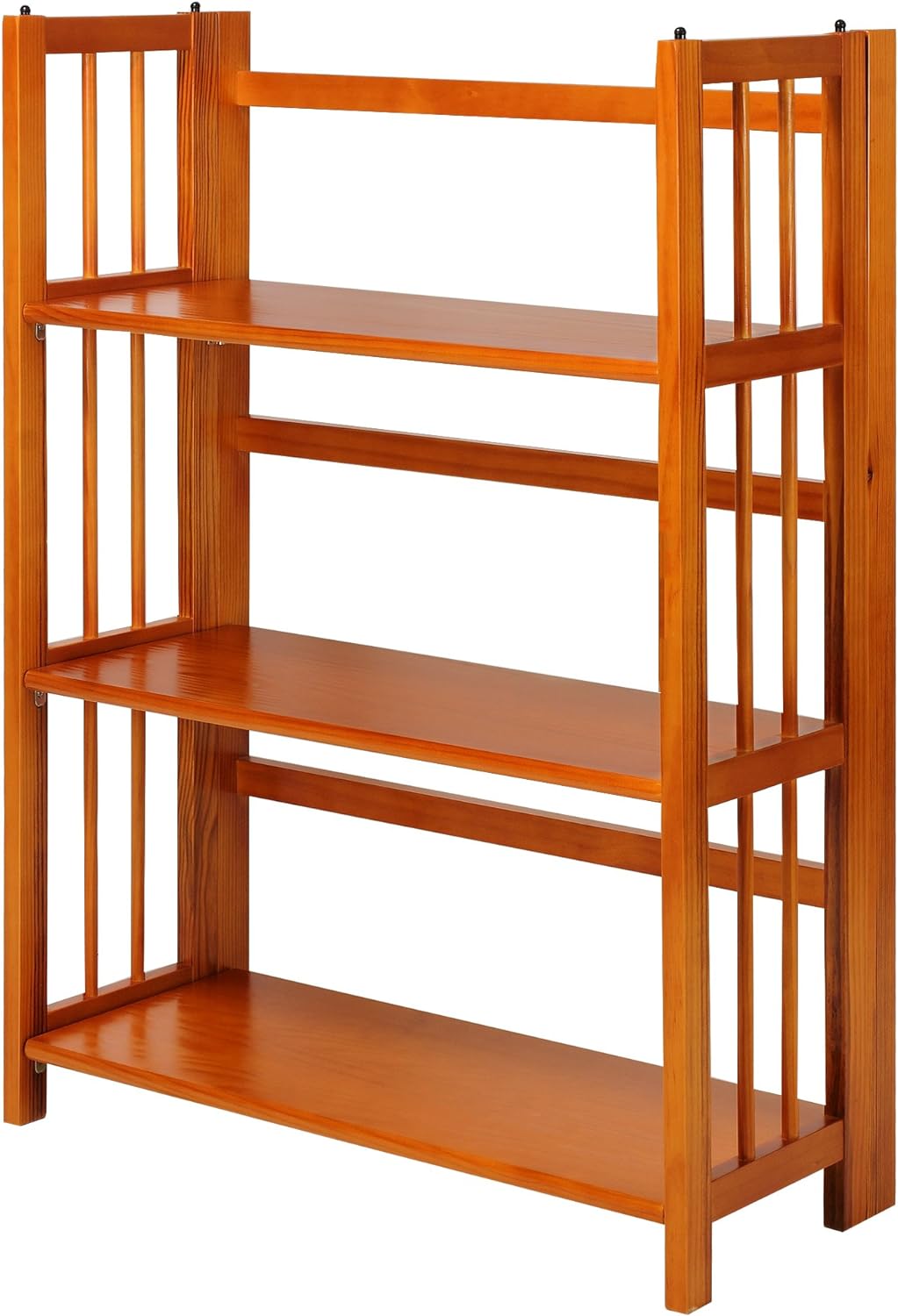 3-Shelf Folding Stackable Bookcase, Mahogany N8150