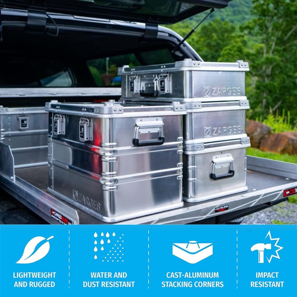 Aluminum Hard Protective Carrying Case, Stackable Storage, Safe Lock Box (44.1 x 28.3 x 18.9 Inches) H5523