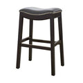 30-Inch Gray Fabric Saddle Seat Bar Stool with Solid Wood Frame Y8545