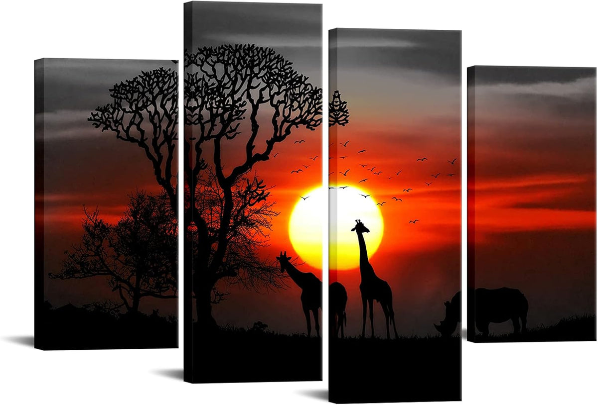 4 Piece Framed Canvas Wall Art Prints R48021
