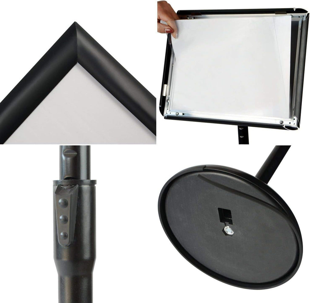 Black Pack of 2 Aluminum Floor Standing Sign Holder U7822