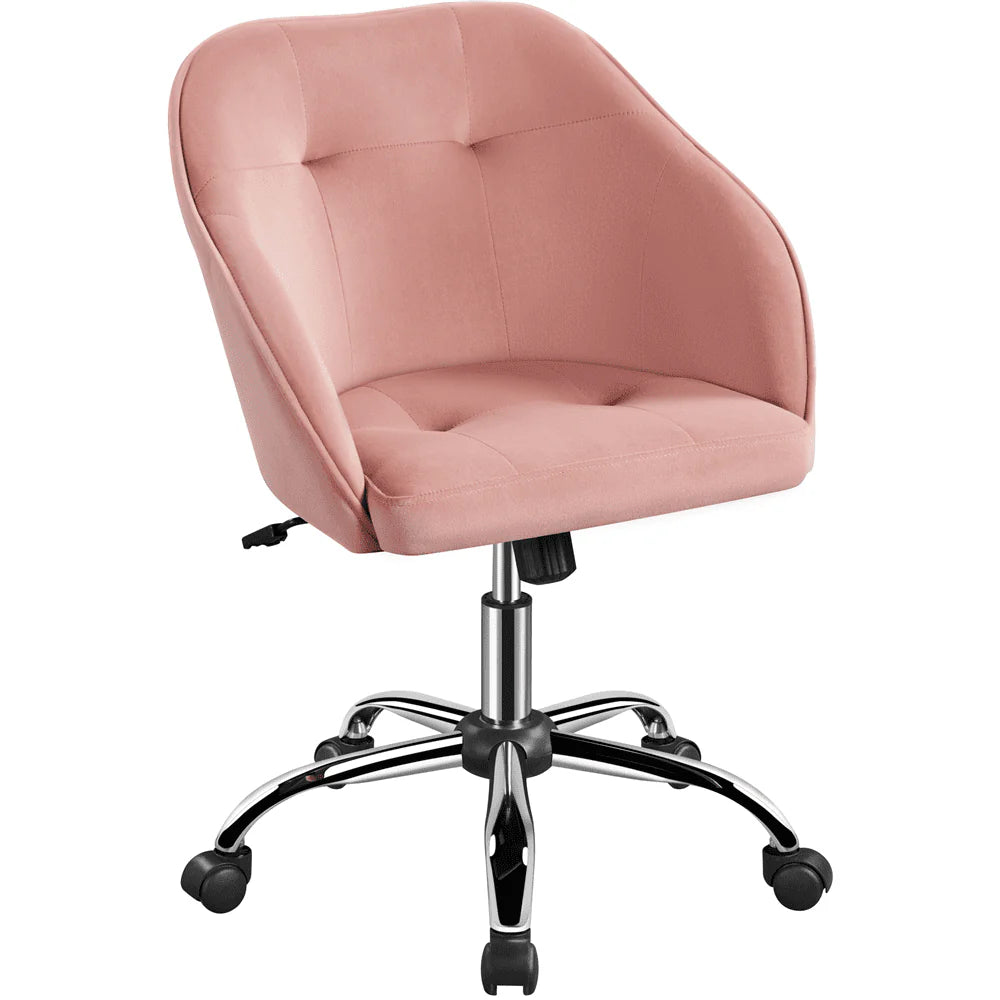 Pink Velvet Adjustable Swivel Office Chair Q864