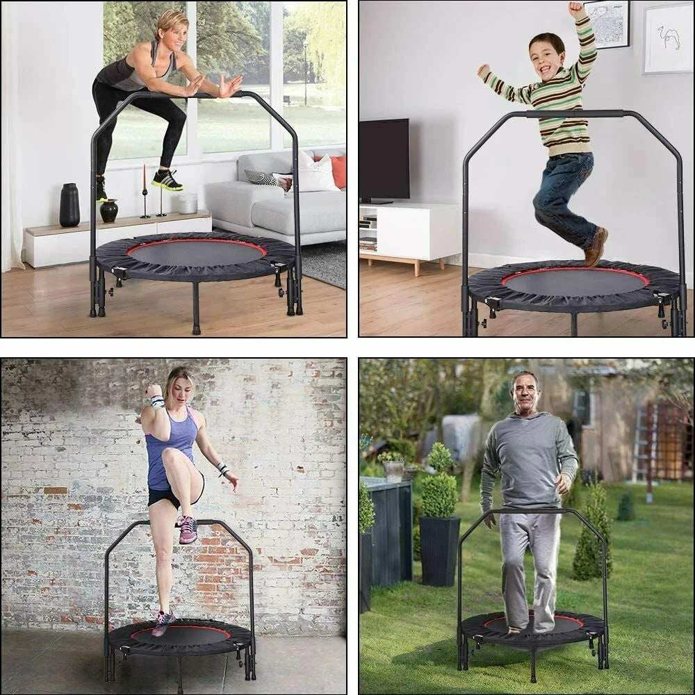 40 Foldable Mini Trampoline with Handrail X1249