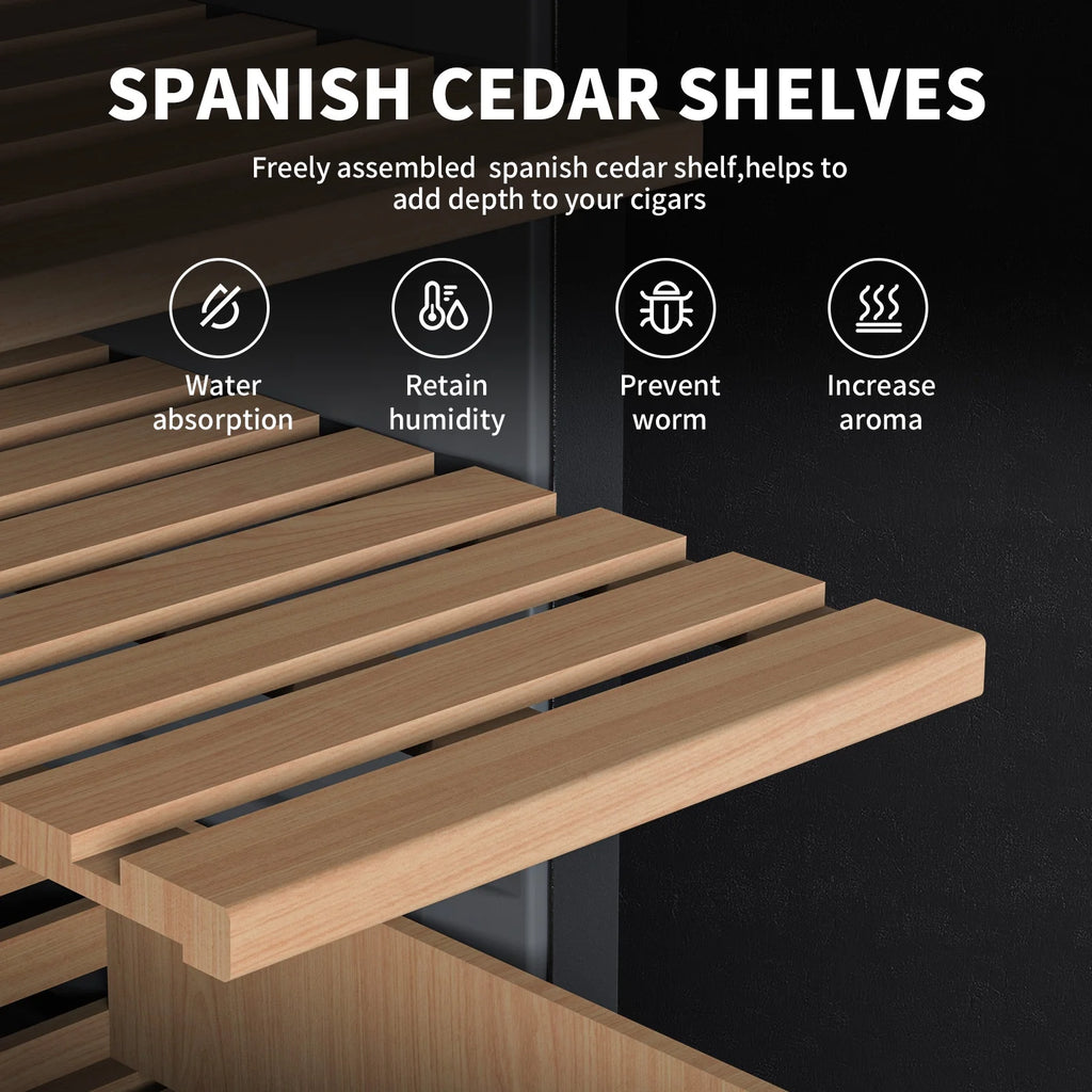 23L Electric Cigar Humidor with Spanish Cedar Wood Shelves O274156