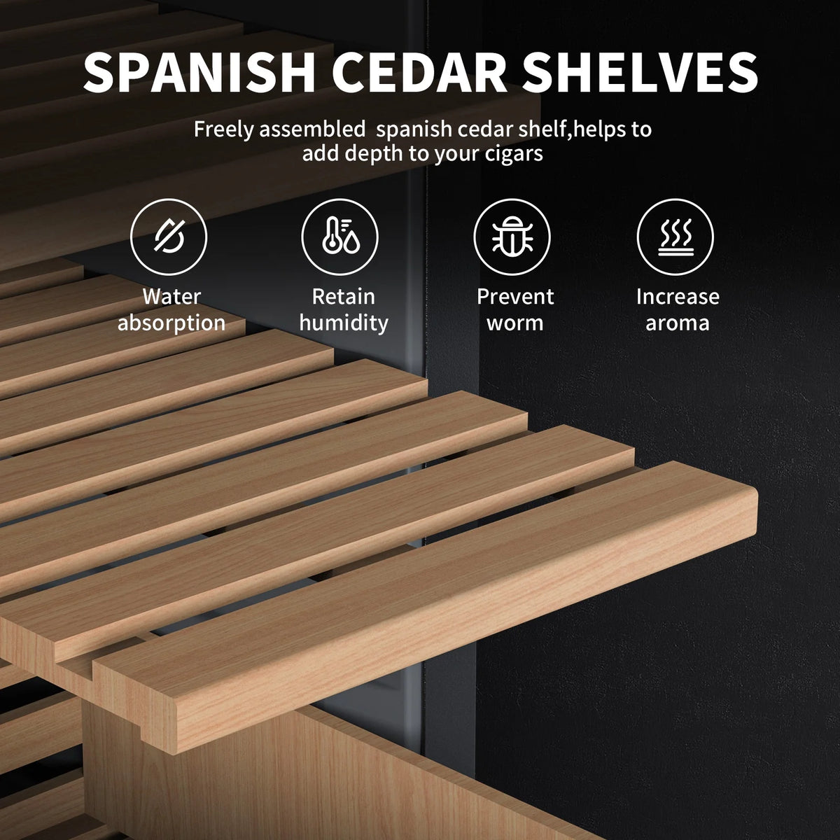 23L Electric Cigar Humidor with Spanish Cedar Wood Shelves O274156