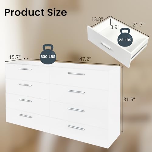 Black 6 Drawer Wood Dresser W930