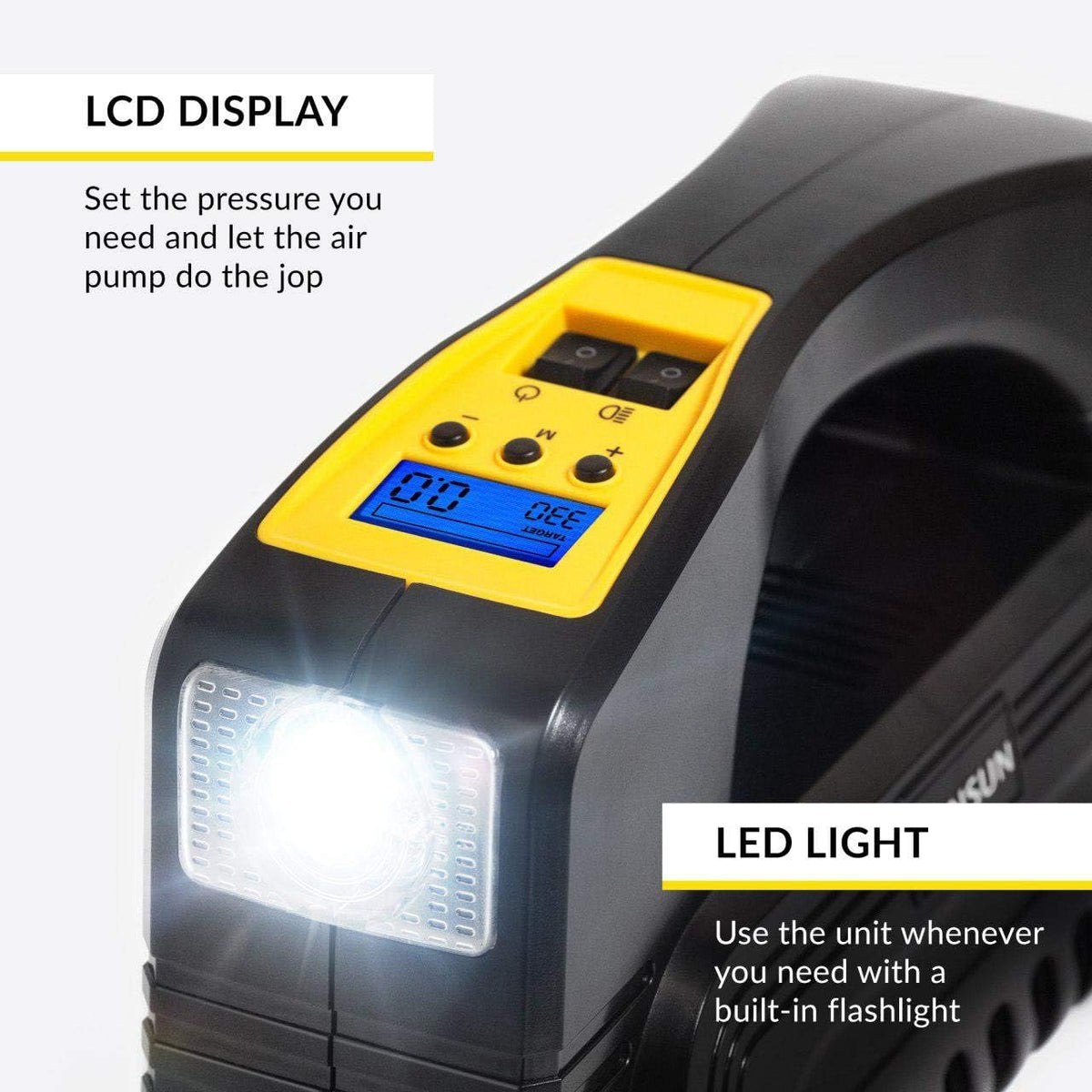 Portable Tire Inflator Air Compressor Pump W969
