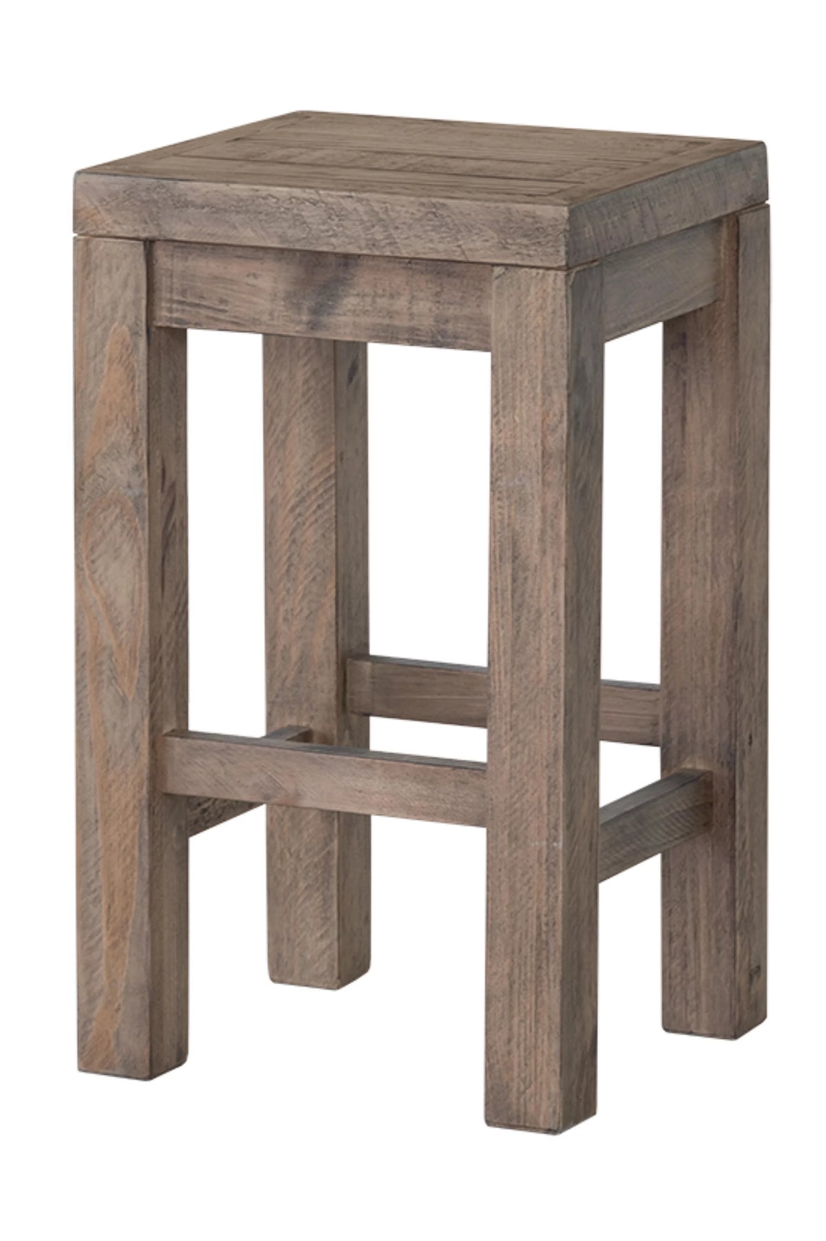Distressed Light Brown Solid Wood Counter Stool H9843