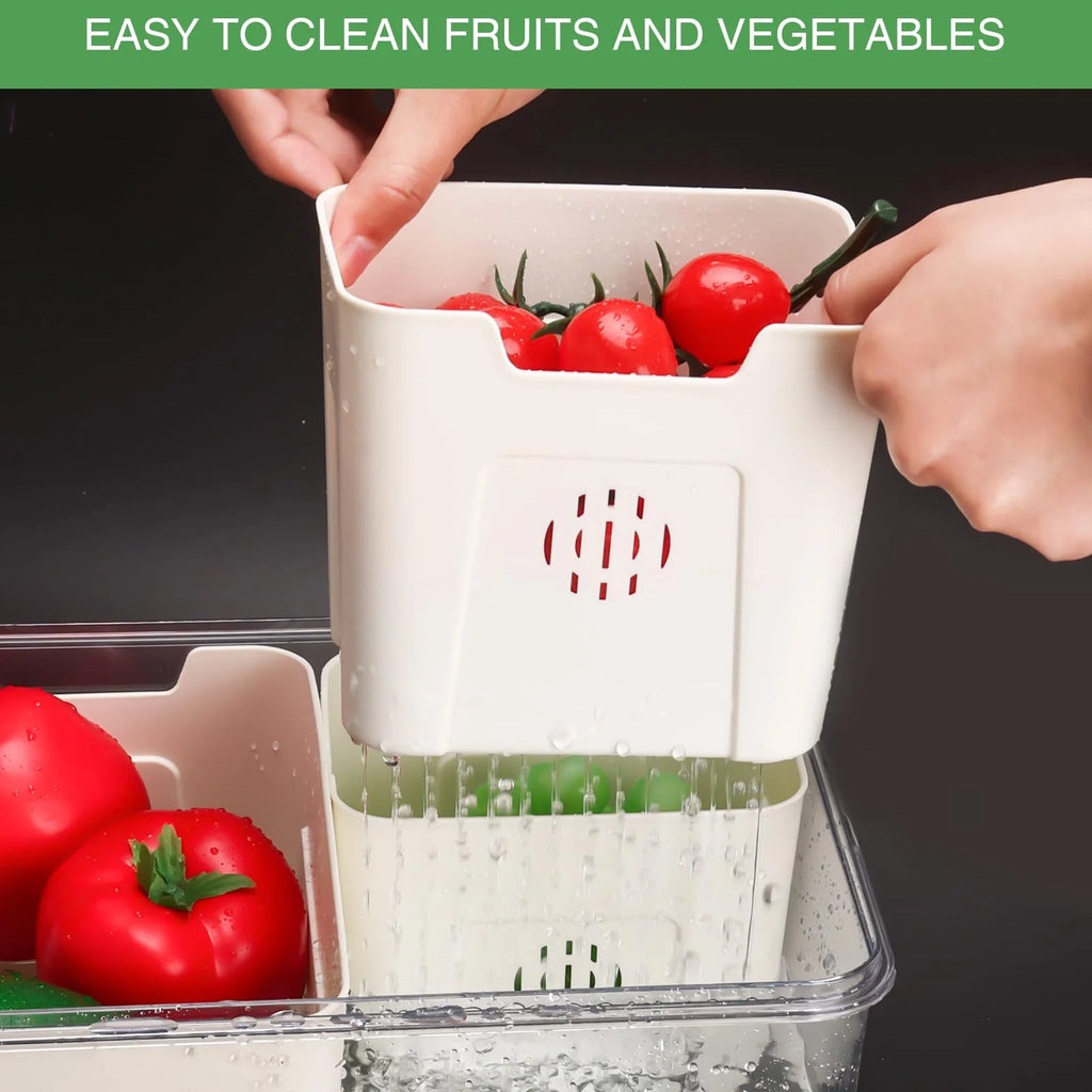 Storage Containers with Lid and Handle, 4 Removable Colanders N88577