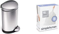 6 litre semi-round step can fingerprint-proof brushed stainless steel C621256