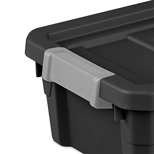 Black 6-Pack Plastic Stacker Tote Storage Bin E426396