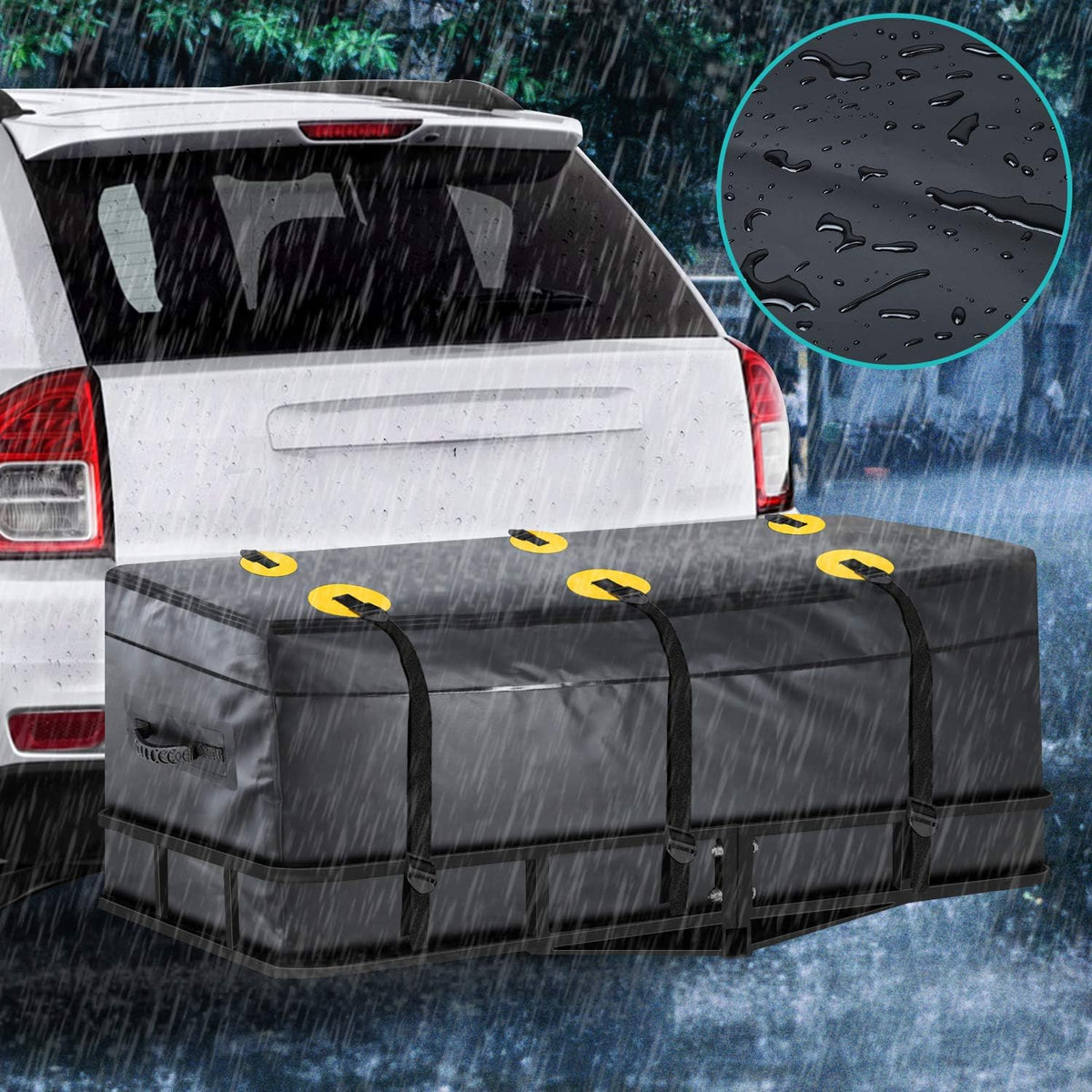 100% Waterproof 22 Cu Ft Cargo Carrier Bag with 6 Reinforced Straps J432056
