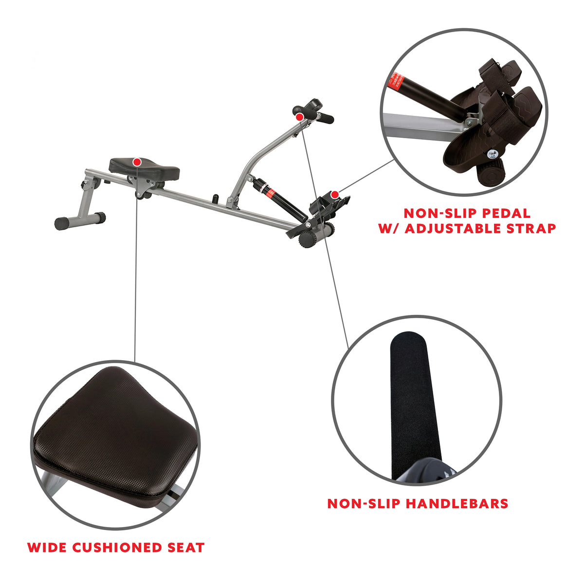 Rowing Machine with Digital Monitor and Adjustable Resistance D4629