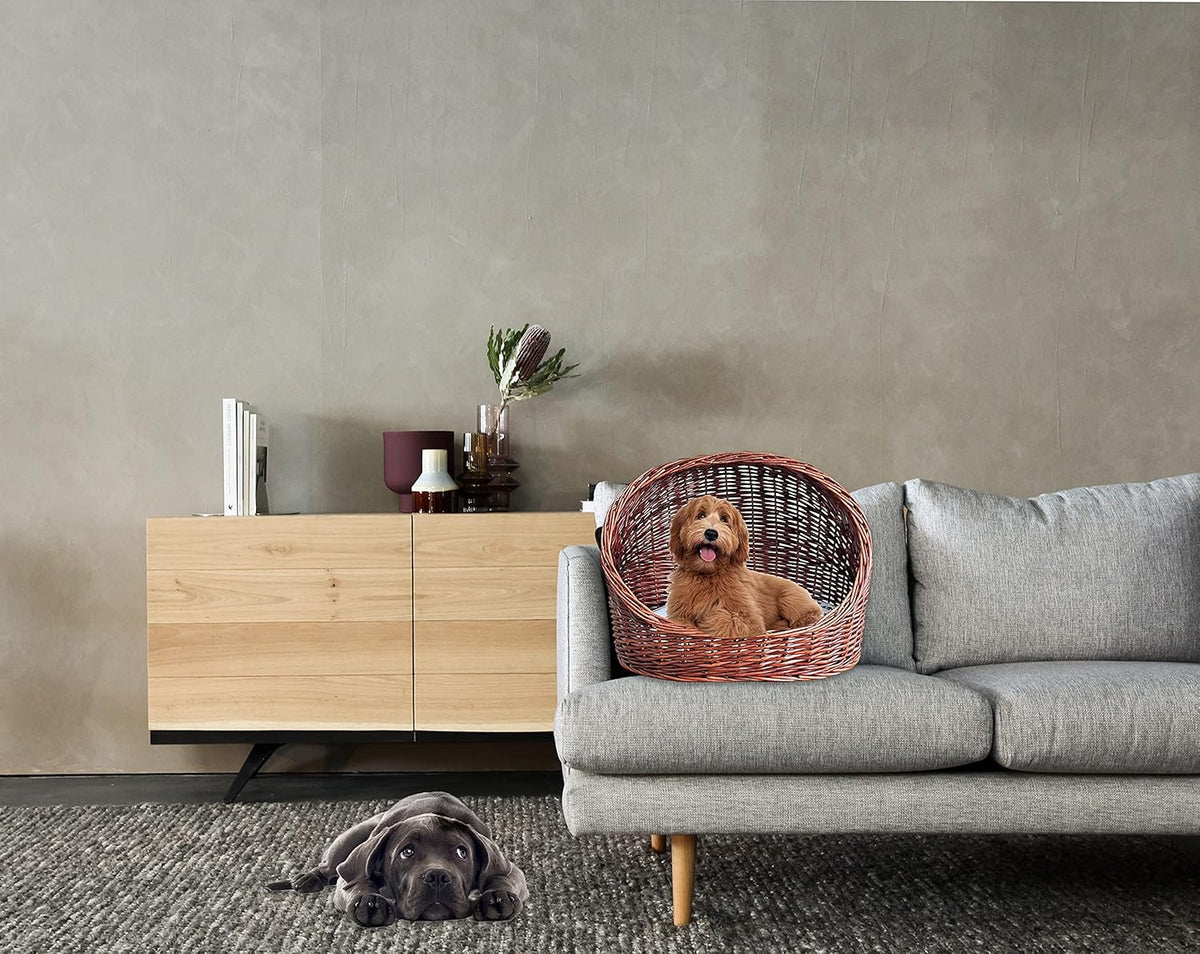 Willow Basket Cat House with Cushion M65968