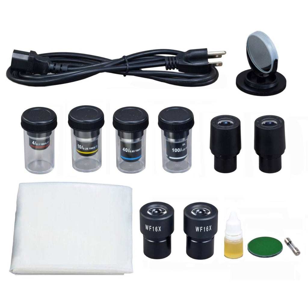 40X-1600X Compound Binocular Biological Microscope with LED Light F945915