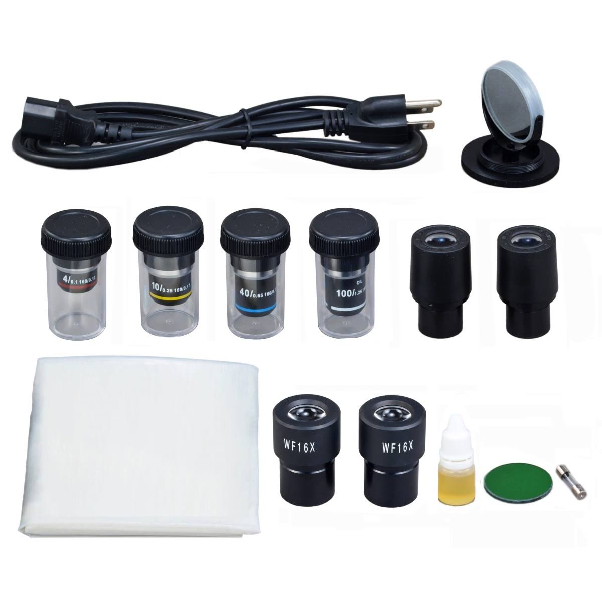 40X-1600X Compound Binocular Biological Microscope with LED Light F945915