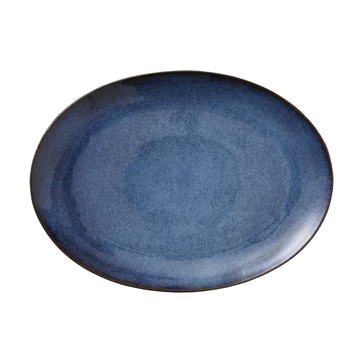 Oval Dish 45x34cm Black Dark Blue E3624