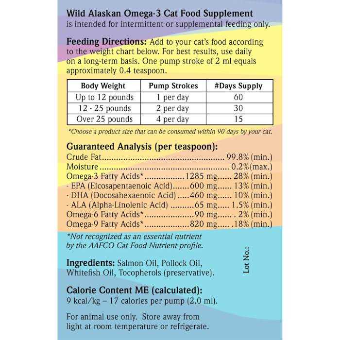 Salmon Oil Omega 3 Cat Food Supplement E3061
