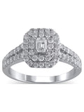 Emerald Cut Diamond Engagement Ring in 10kt White Gold V59893