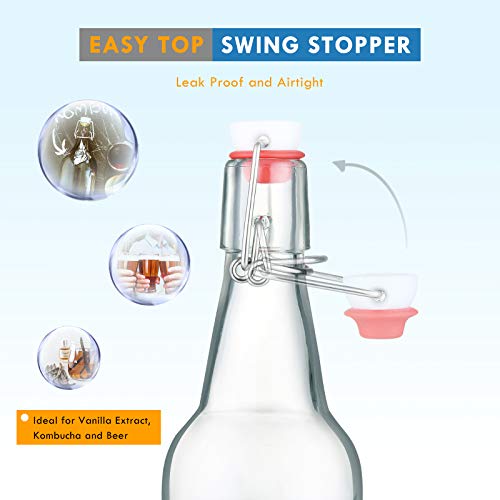Clear Glass Beer Bottles with Swing Cap 16 oz Case of 6 A78245
