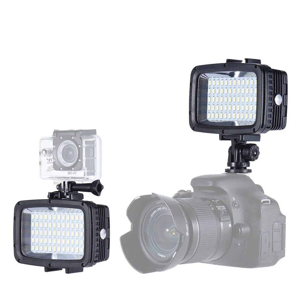 Ultra Bright 1800LM 3 Modes Waterproof Underwater 40m 5500K 60pcs Diving Fill-in Video Light with Hot Shoe Mount S8522