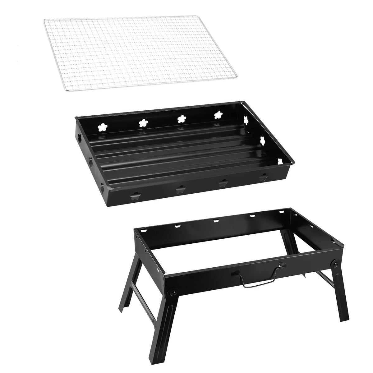 Charcoal Grill Portable Folding Stainless Steel Grill Z65380
