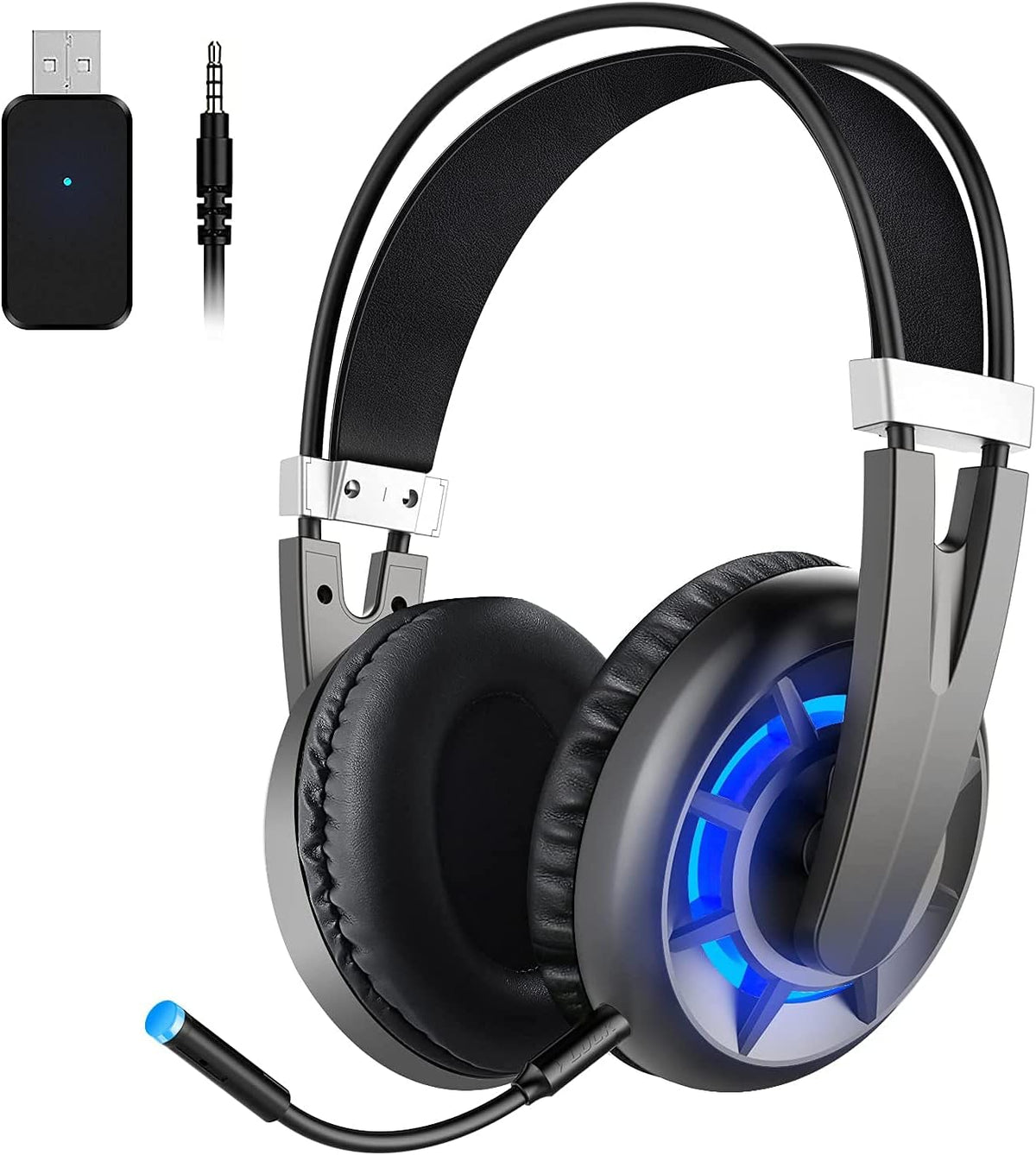 Wireless Gaming Headset with Detachable Noise Canceling Microphone, Pack of 2 D28897