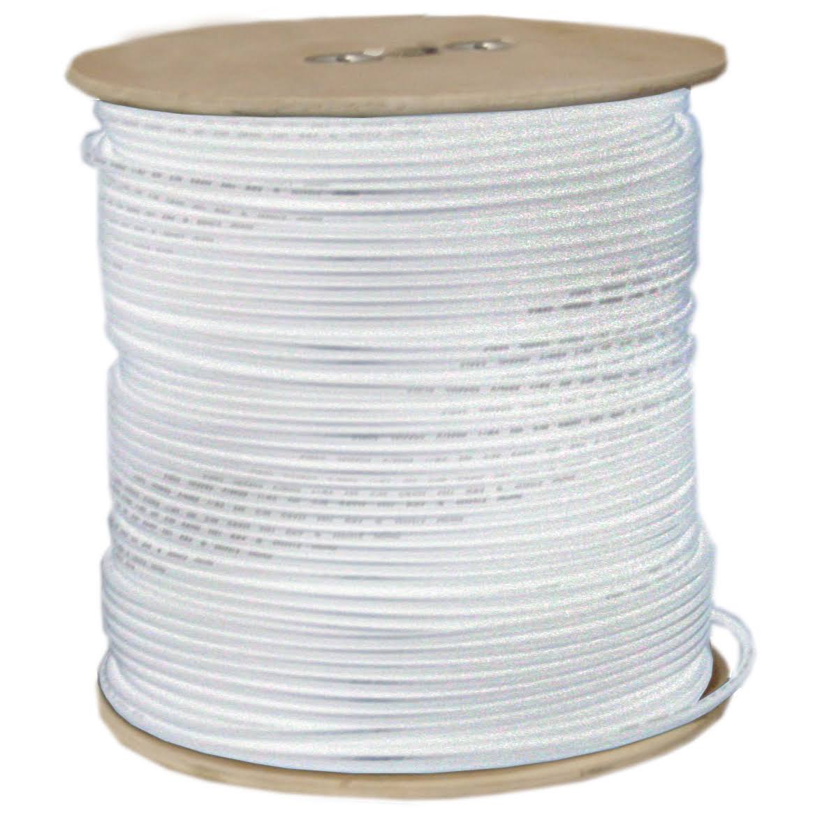 RG6 Coaxial Cable 18AWG Solid White 1000 ft Spool L383312