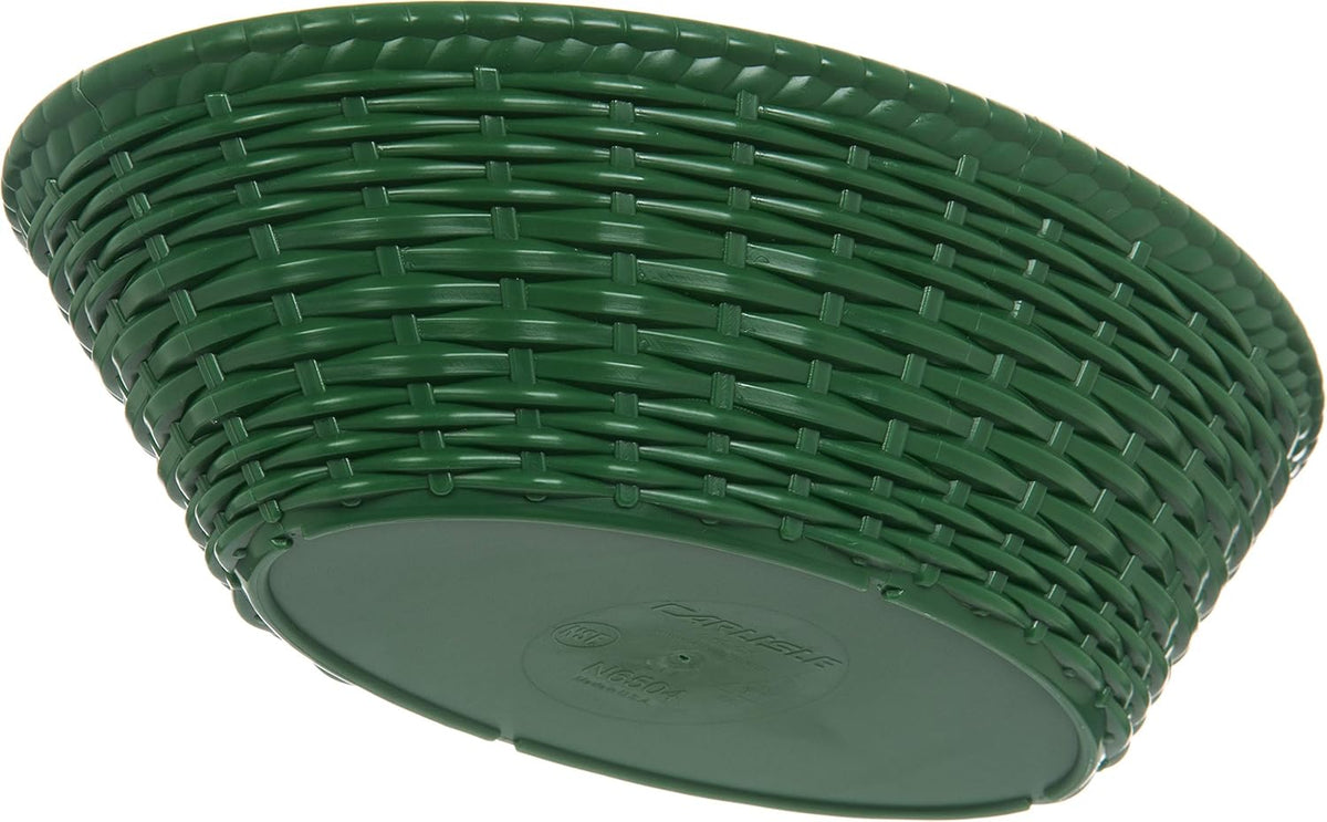 Oval Serving Basket, 9" x 6", Green, Pack of 12 O52877