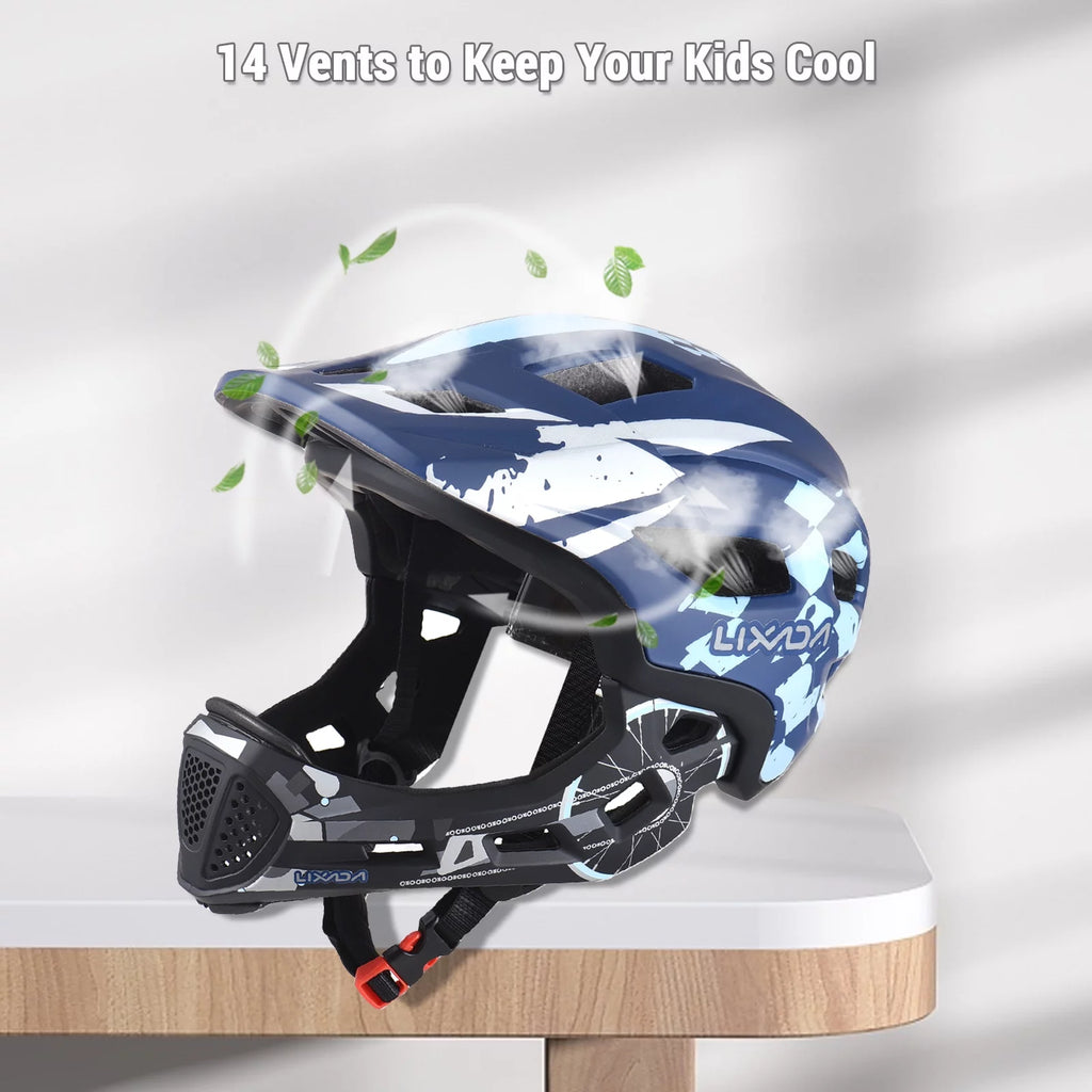 Kids Cycling Helmet Detachable Full Face Adjustable N229