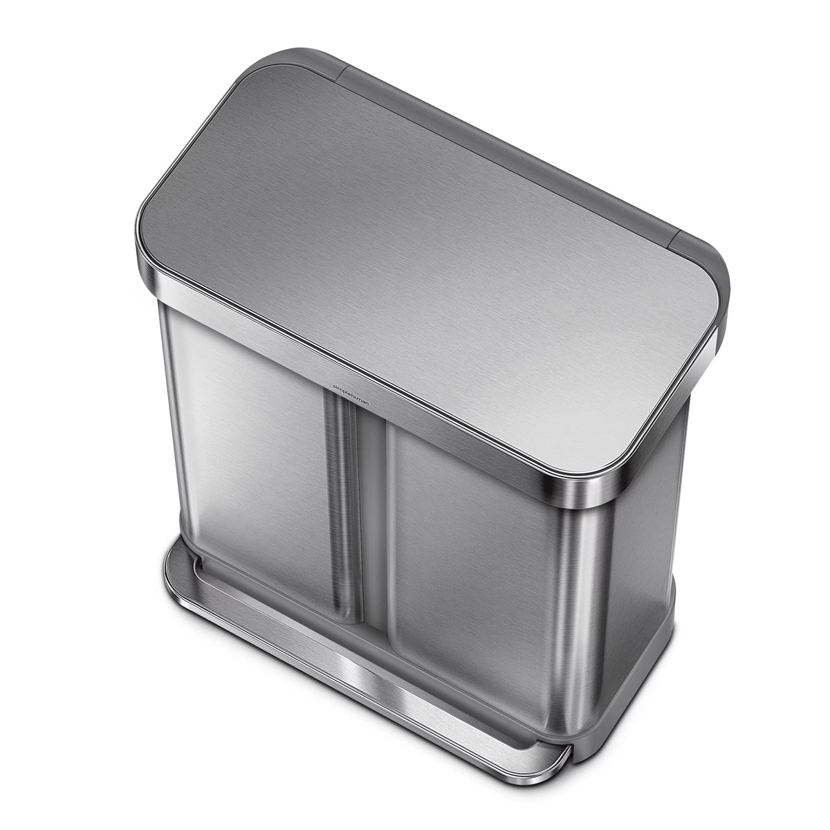 58 Liter Stainless Steel Dual Compartment Recycler Step Trash Can J821962