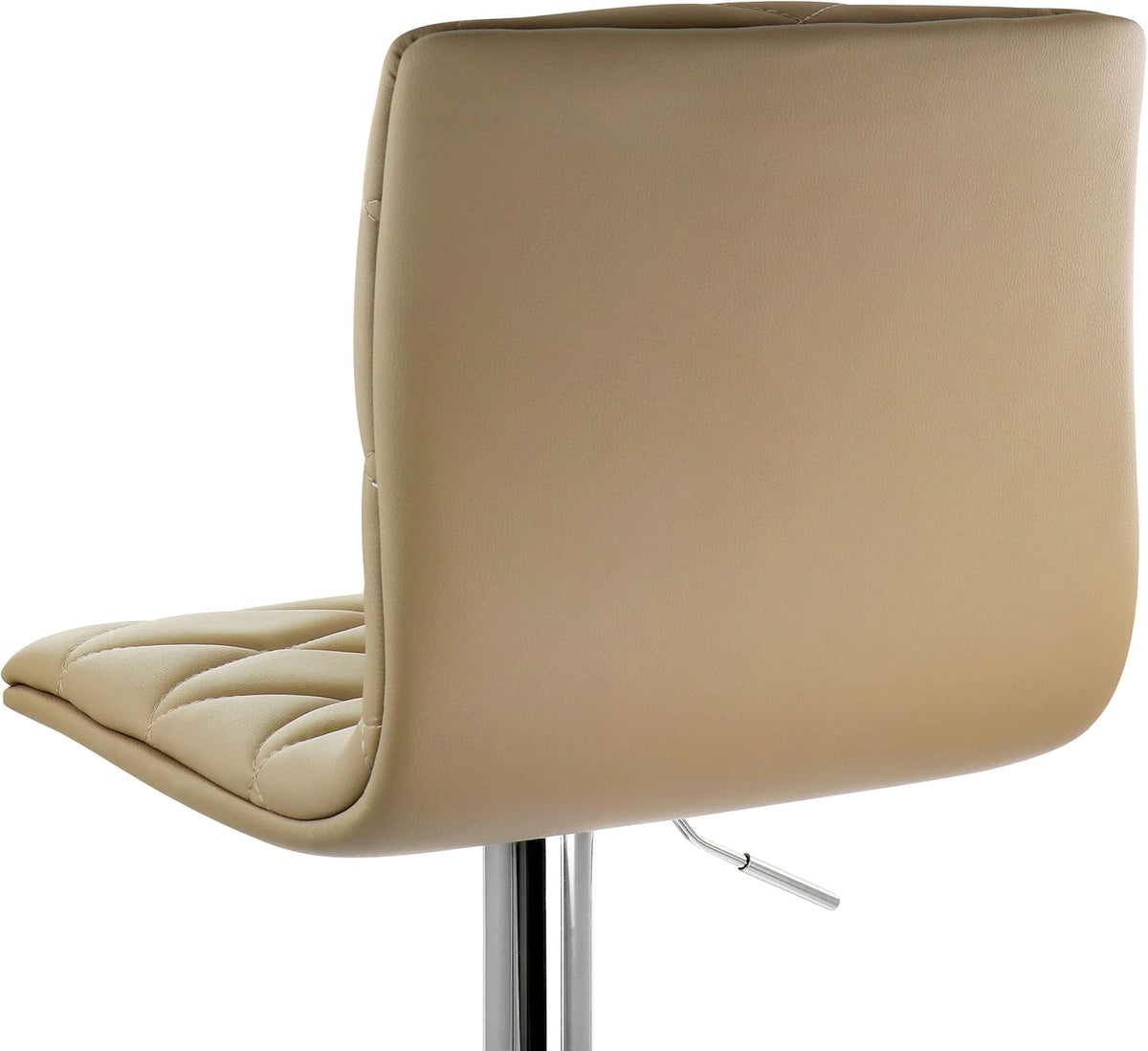 2 Piece Adjustable Faux Leather Bar Stool in Camel with Chrome Base K82540