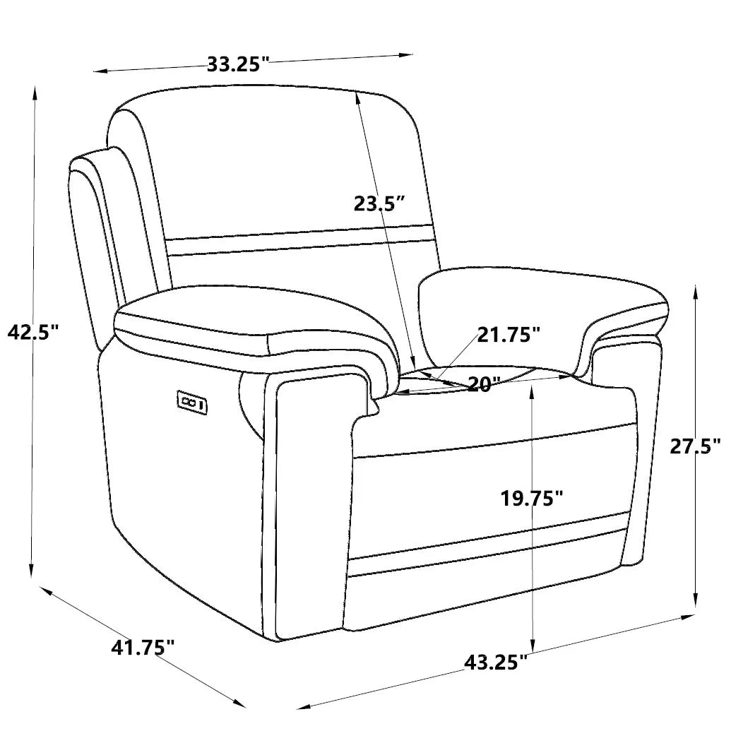 Top Grain Leather Power Recliner Glider Chair U106032
