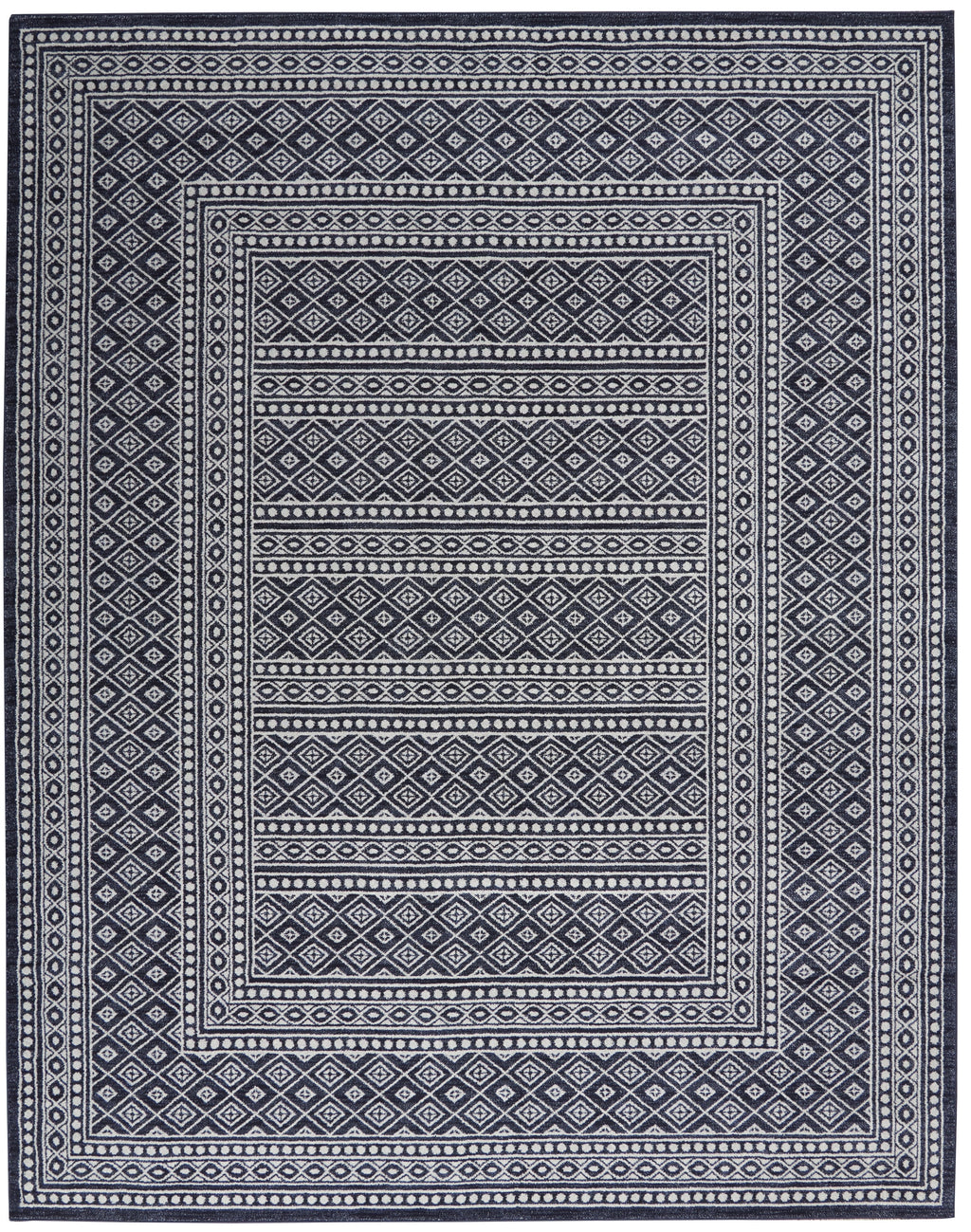 Navy Grey 8'6" x 12' Area Rug E672