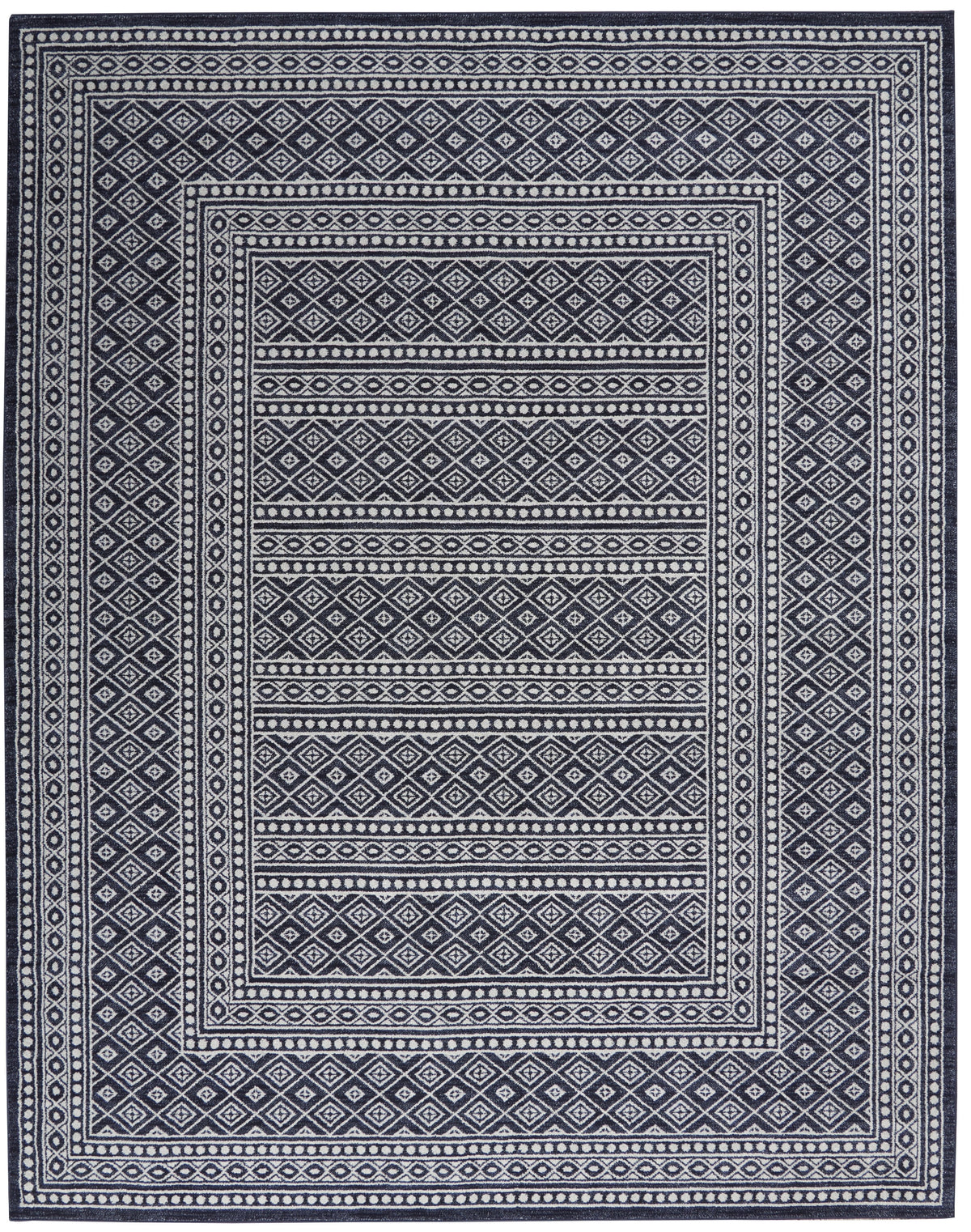 Navy Grey 8'6" x 12' Area Rug E672