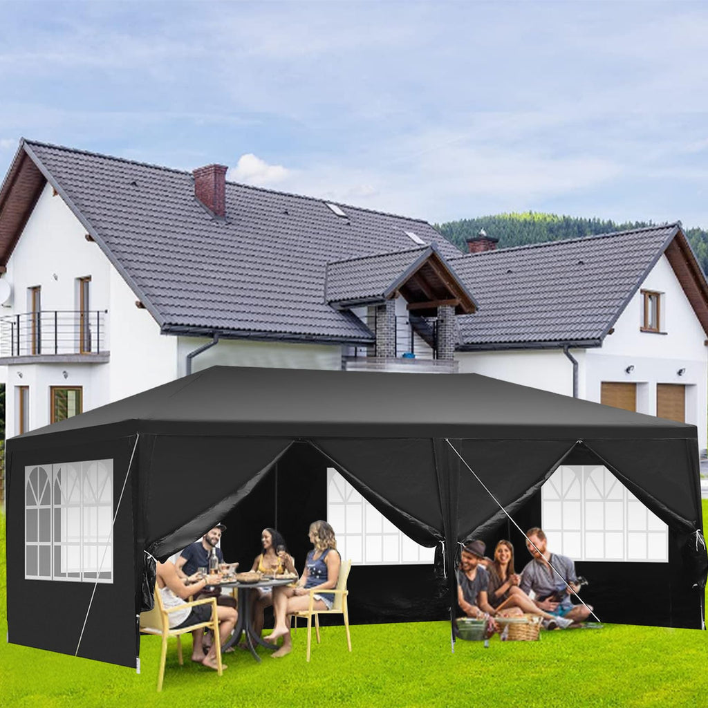 10'x20' Waterproof Outdoor Party Tent with 4 Removable Sidewall and 2 Door C8386