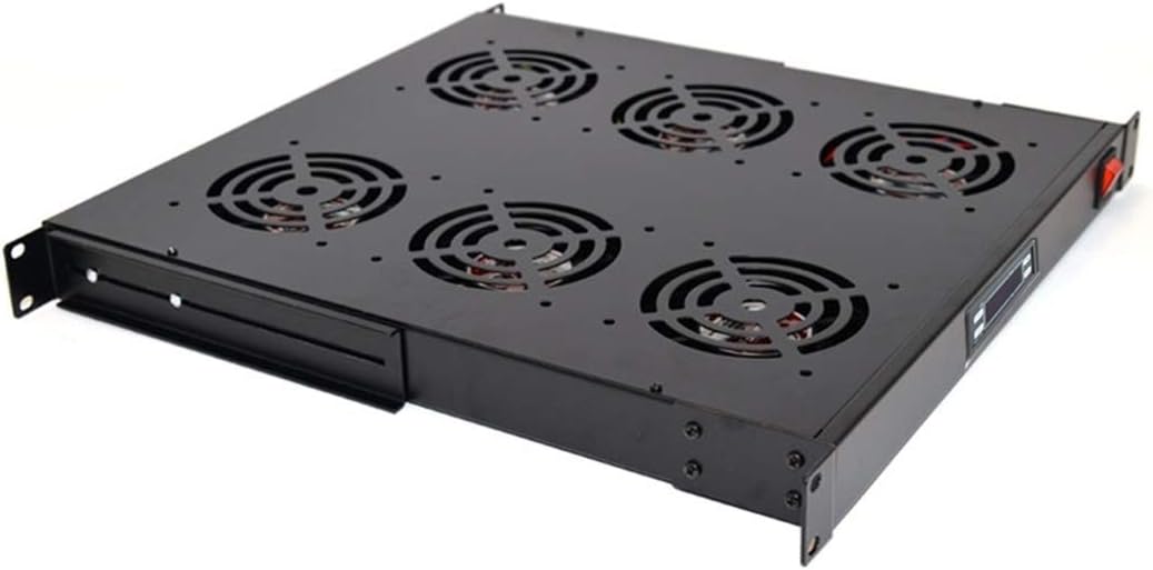 6 Cooling Fans for 19'' Server Cabinet with Thermostat Gauge G538181