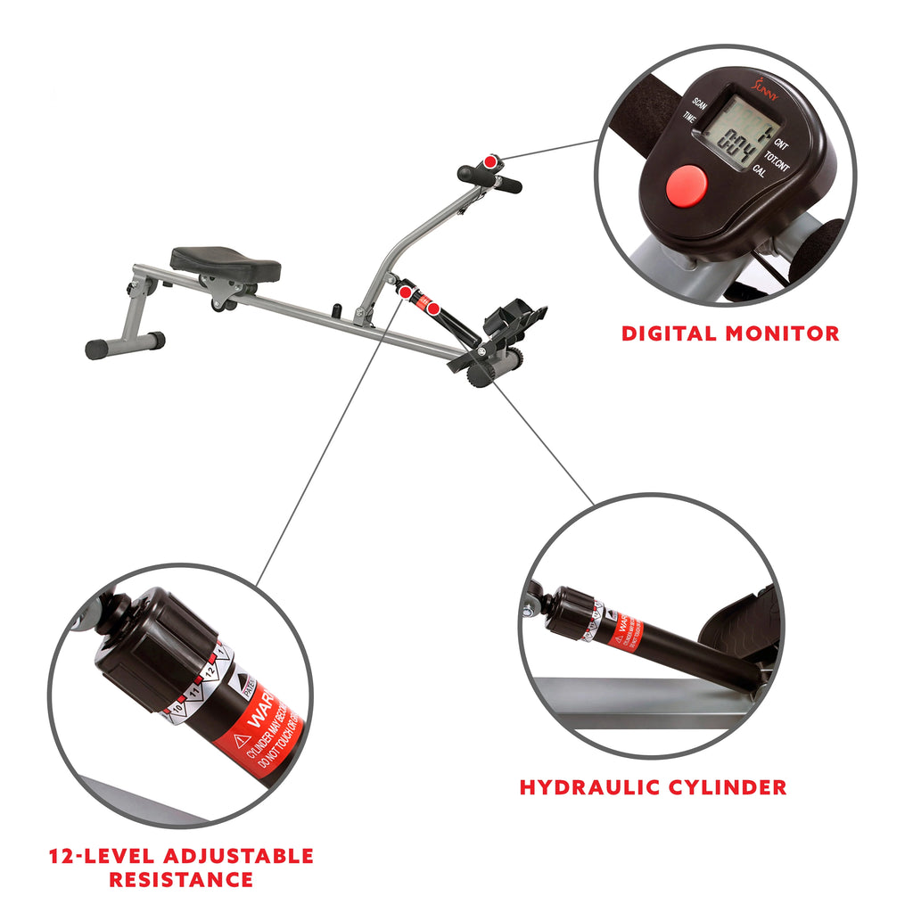 Rowing Machine with Digital Monitor and Adjustable Resistance D4629