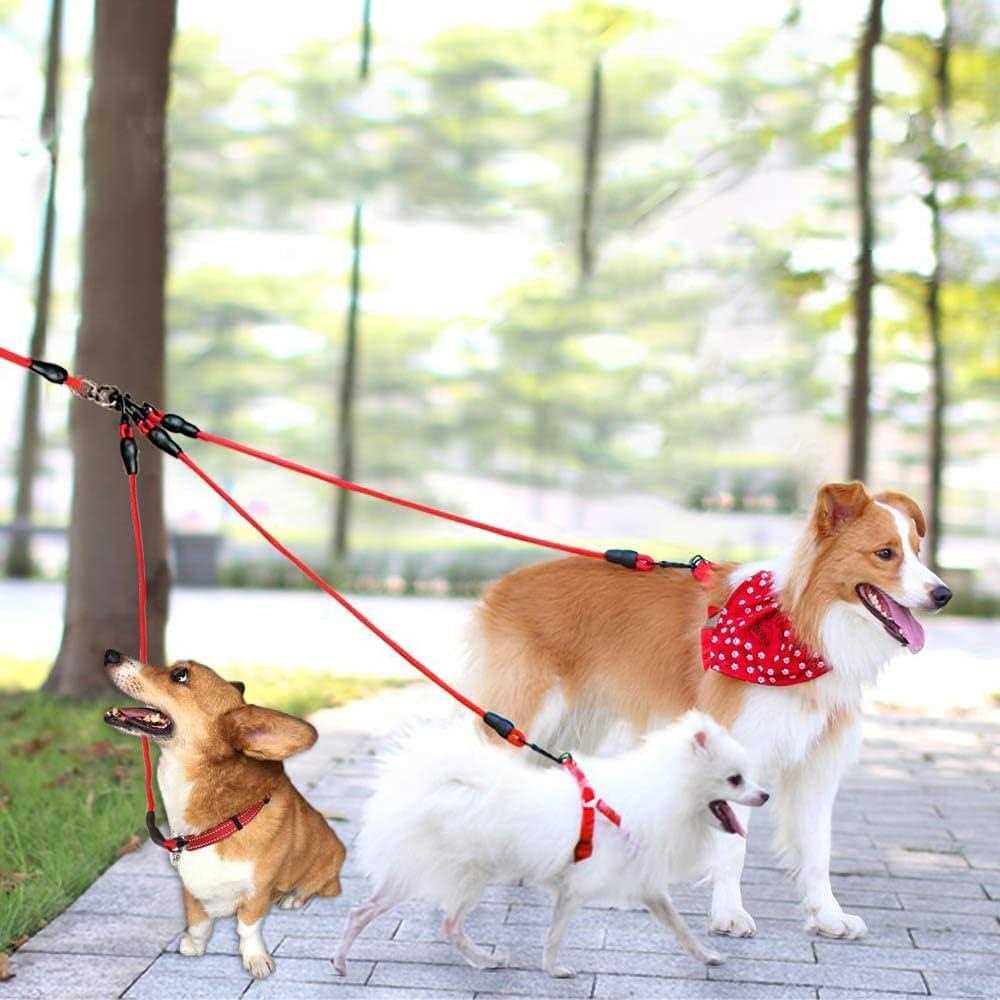 Heavy Duty 3 Way No Tangle Dog Leash with Padded Handle V808