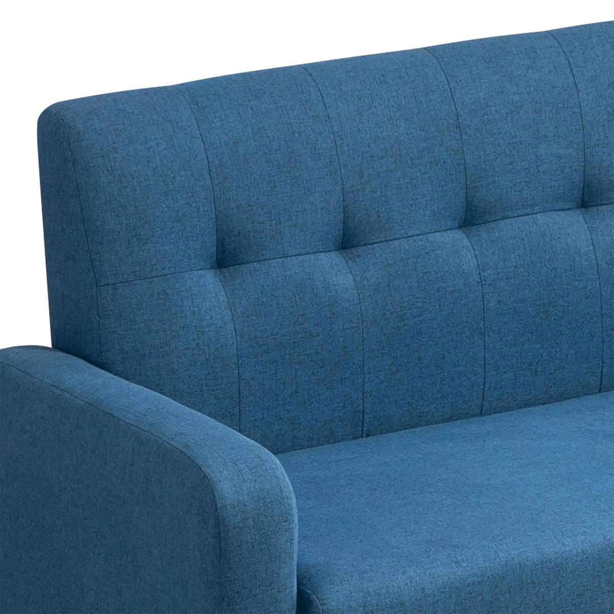 Blue Linen Upholstered Loveseat with Arms Q125641