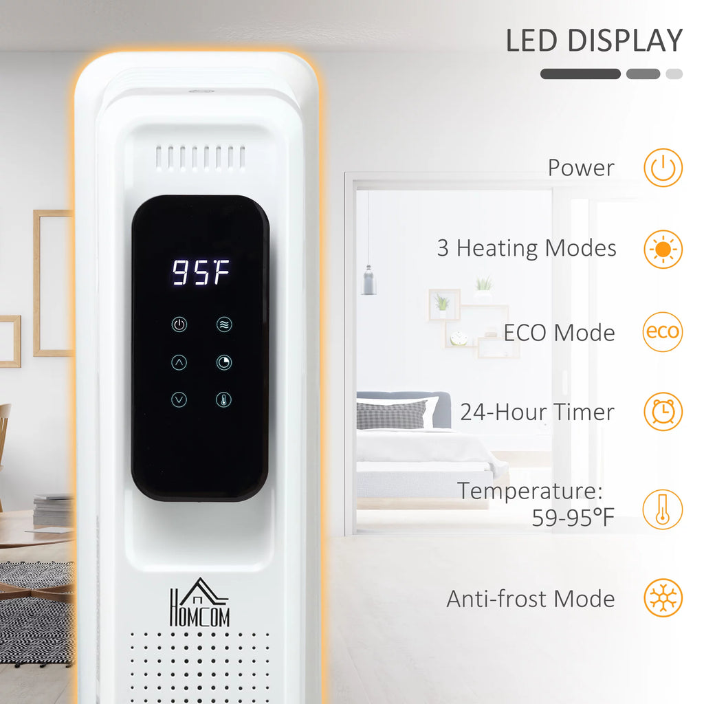 White 1500 W Electric Space Heater with 3 Modes and Timer T58963