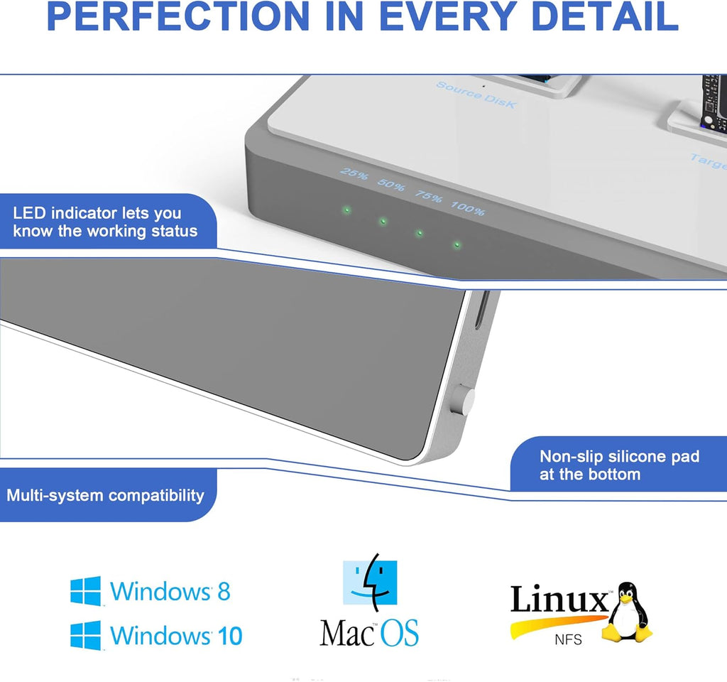 M.2 NVMe Dual-Bay Docking Station with Offline Clone Function S73725
