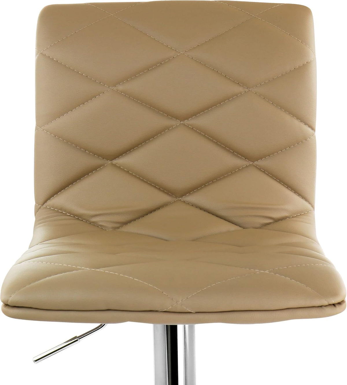 2 Piece Adjustable Faux Leather Bar Stool in Camel with Chrome Base K82540