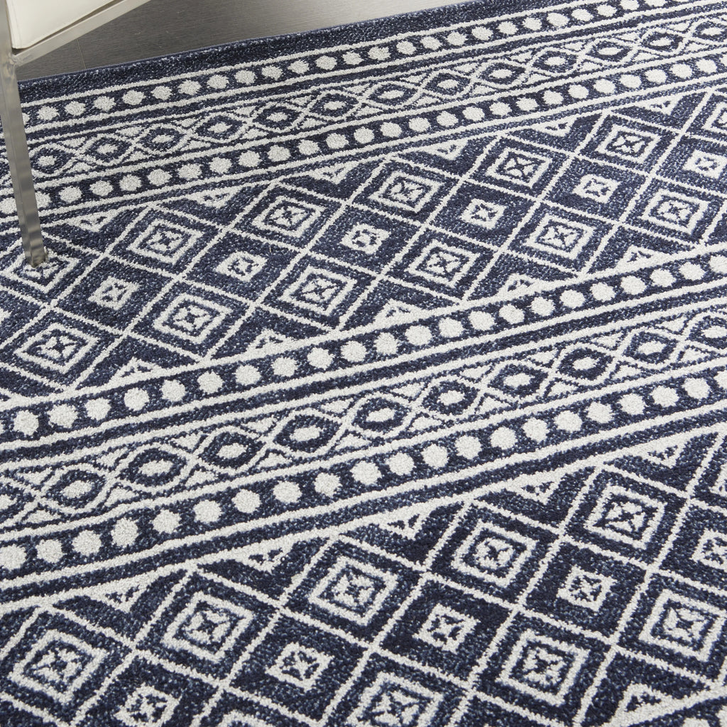 Navy Grey 8'6" x 12' Area Rug E672
