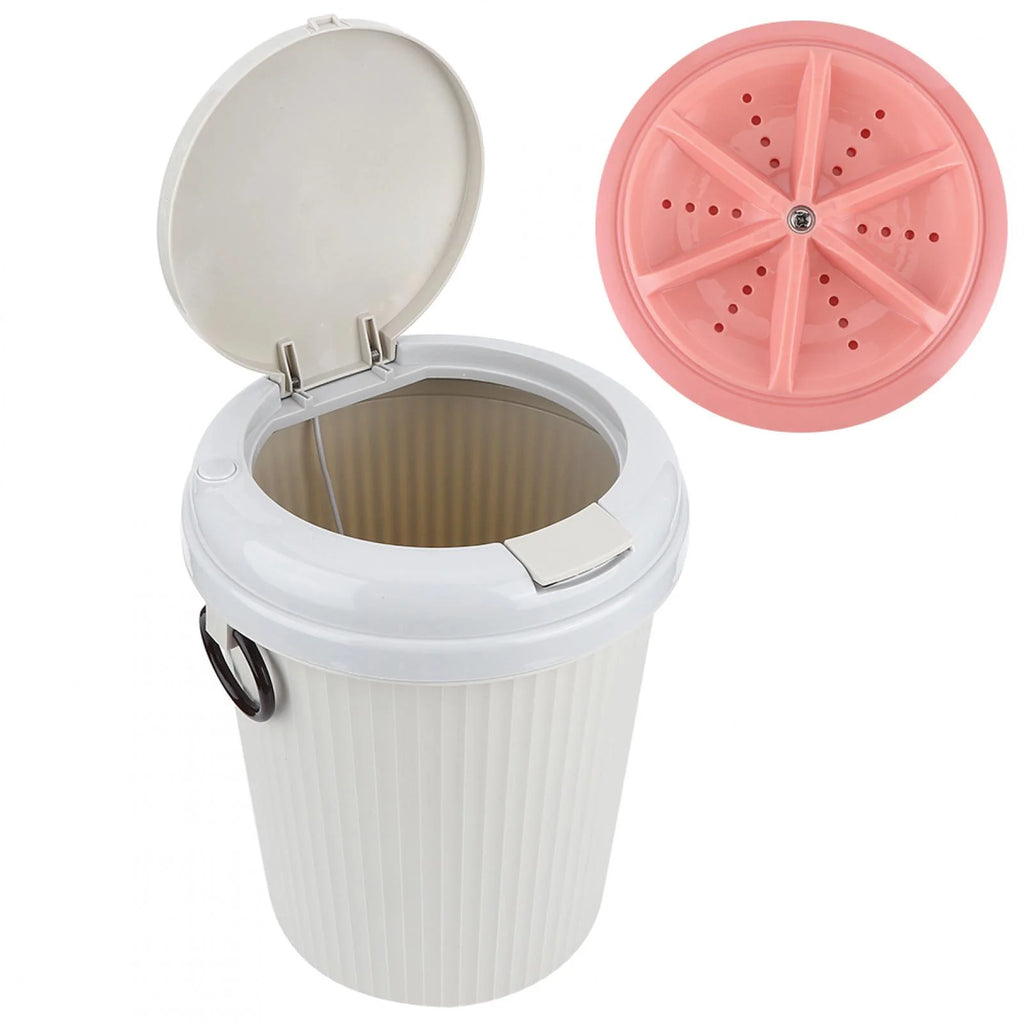 Portable Mini USB Powered Ultrasonic Clothes Washing Machine 8L 18W Pink H785