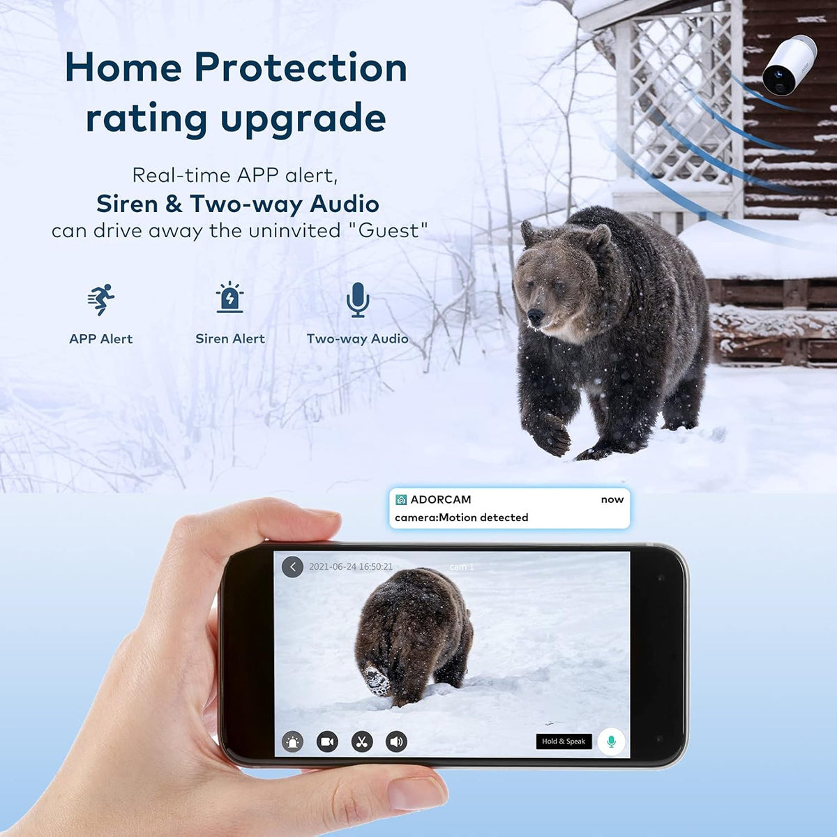 Wireless Battery-Powered Outdoor Security Camera with Night Vision and 2-Way Audio I2775